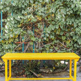 Table militaire metal bureau industrielle peinture epoxy jaune