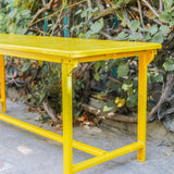Table militaire metal bureau industrielle peinture epoxy jaune