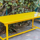 Table militaire metal bureau industrielle peinture epoxy jaune