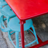Table militaire metal bureau industrielle peinture epoxy rouge