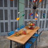 Military industrial metal table or desk with solid oak top