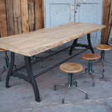 tabouret industriel metal et bois