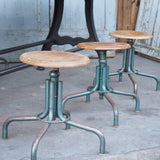 tabouret industriel metal et bois