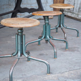 tabouret industriel metal et bois