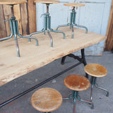 tabouret industriel metal et bois