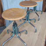 tabouret industriel metal et bois
