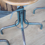 tabouret industriel metal et bois