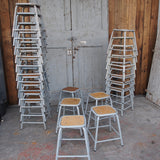 tabouret industriel metal et bois