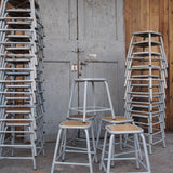 tabouret industriel metal et bois