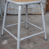 tabouret industriel metal et bois