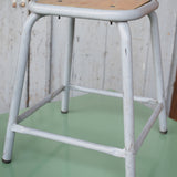 tabouret industriel metal et bois