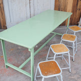 tabouret industriel metal et bois