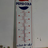 Thermomètre publicitaire sur tole emaillée  PEPSI-COLA : "Vive le ski et Pepsi"