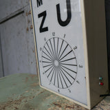 Monoyer chart, an old visual acuity test used by ophthalmologists and opticians.
