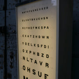 Monoyer chart, an old visual acuity test used by ophthalmologists and opticians.