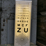 Monoyer chart, an old visual acuity test used by ophthalmologists and opticians.