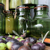 Pot à conserve en verre vert