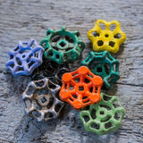 Lot d'anciennes vannes d'usine, ideal en bouton de tiroir indus