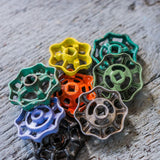 Lot d'anciennes vannes d'usine, ideal en bouton de tiroir indus