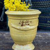 Petit vase d'Anduze emaillé jaune