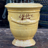 Petit vase d'Anduze emaillé jaune