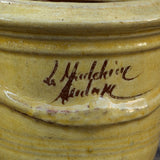 Petit vase d'Anduze emaillé jaune