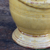Petit vase d'Anduze emaillé jaune