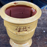 Petit vase d'Anduze emaillé jaune