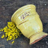 Petit vase d'Anduze emaillé jaune
