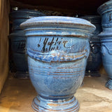 Petit vase d'Anduze emaillé lavande