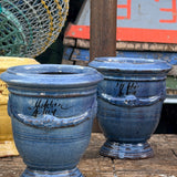 Petit vase d'Anduze emaillé lavande