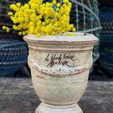 Petit vase d'Anduze emaillé patiné