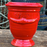 Petit vase d'Anduze emaillé rouge