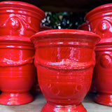 Petit vase d'Anduze emaillé rouge