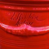 Petit vase d'Anduze emaillé rouge