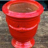 Petit vase d'Anduze emaillé rouge