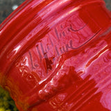 Petit vase d'Anduze emaillé rouge