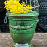 Petit vase d'Anduze emaillé vert