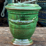 Petit vase d'Anduze emaillé vert