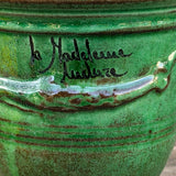 Petit vase d'Anduze emaillé vert