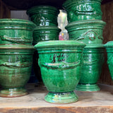 Petit vase d'Anduze emaillé vert