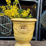 vase d'Anduze emaillé traditionnel jaune