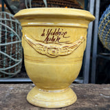 vase d'Anduze emaillé traditionnel jaune