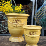 vase d'Anduze emaillé traditionnel jaune