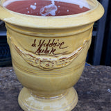 vase d'Anduze emaillé traditionnel jaune