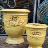 vase d'Anduze emaillé traditionnel jaune