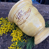 vase d'Anduze emaillé traditionnel jaune
