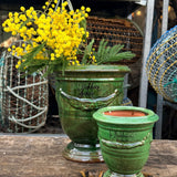 Vase d'Anduze emaillé tradition vert