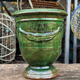 Vase d'Anduze emaillé tradition vert