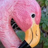 Petit vase à tête de flamant rose en céramique